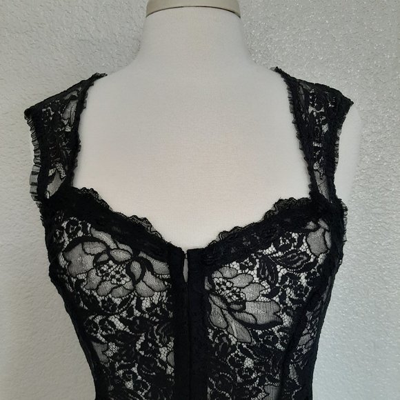 Ann Ferriday Black Lace Corset Blouse - Picture 2 of 12